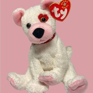 Ty Beanie Babies Cupid White and Pink Puppy